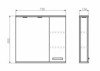 Comforty Зеркало шкаф  Марио 75 00-00004159